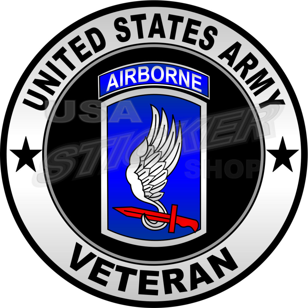 Us Army 173rd Airborne Division Veteran Patch Sticker Round Item