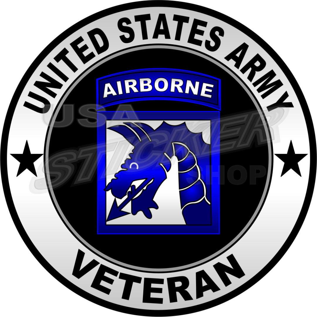 U.s. Army 18th Airborne Veteran Patch Sticker – Round - Item #ar-134 