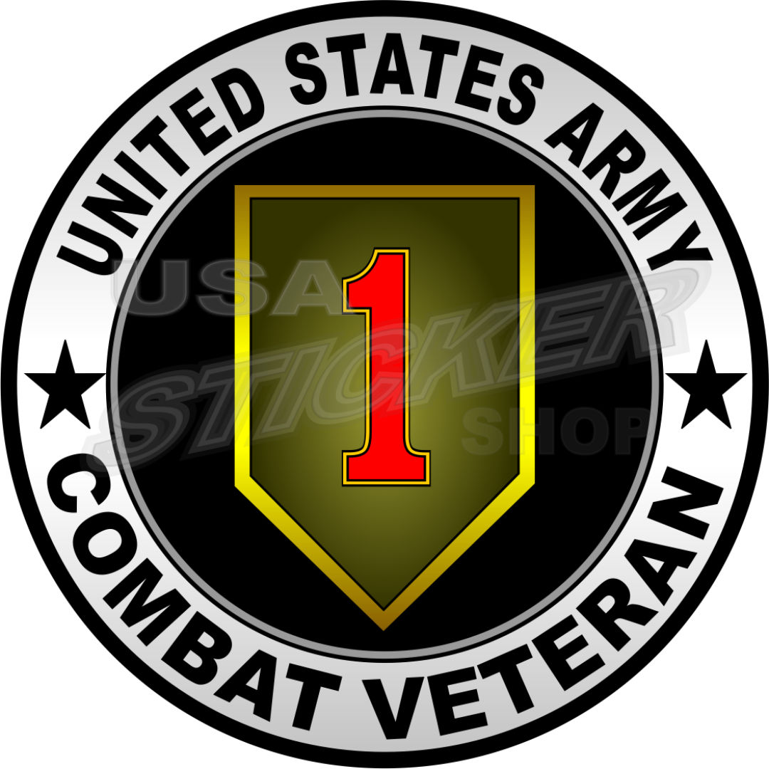 U.S. Army 1st Infantry Combat Veteran Patch Sticker – Round - Item #AR ...