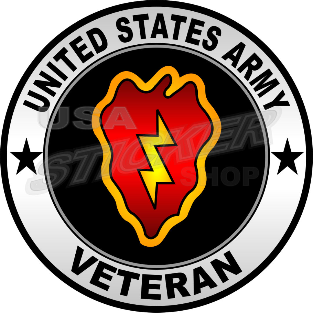 Us Army 25th Infantry Division Veteran Patch Sticker Round Item