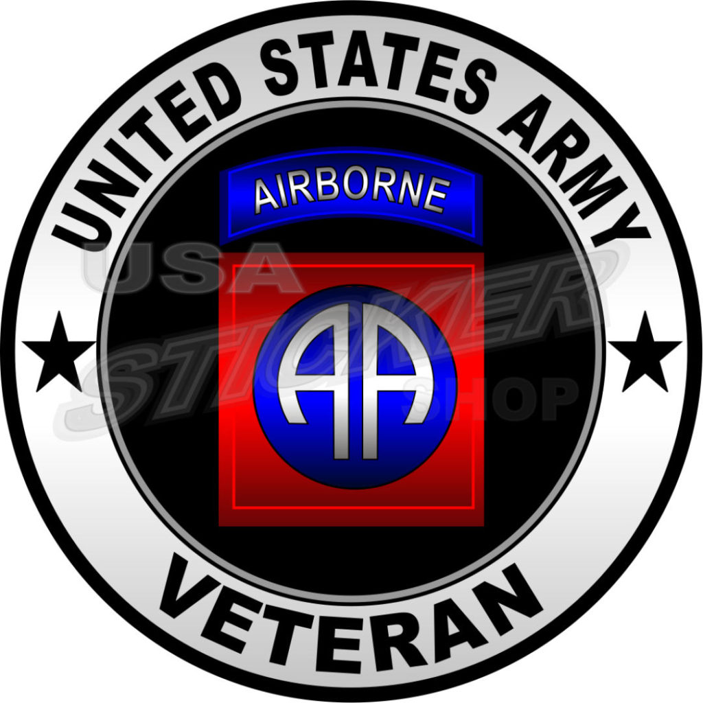 U.S. Army 82nd Airborne Division Veteran Patch Sticker – Round - USA ...