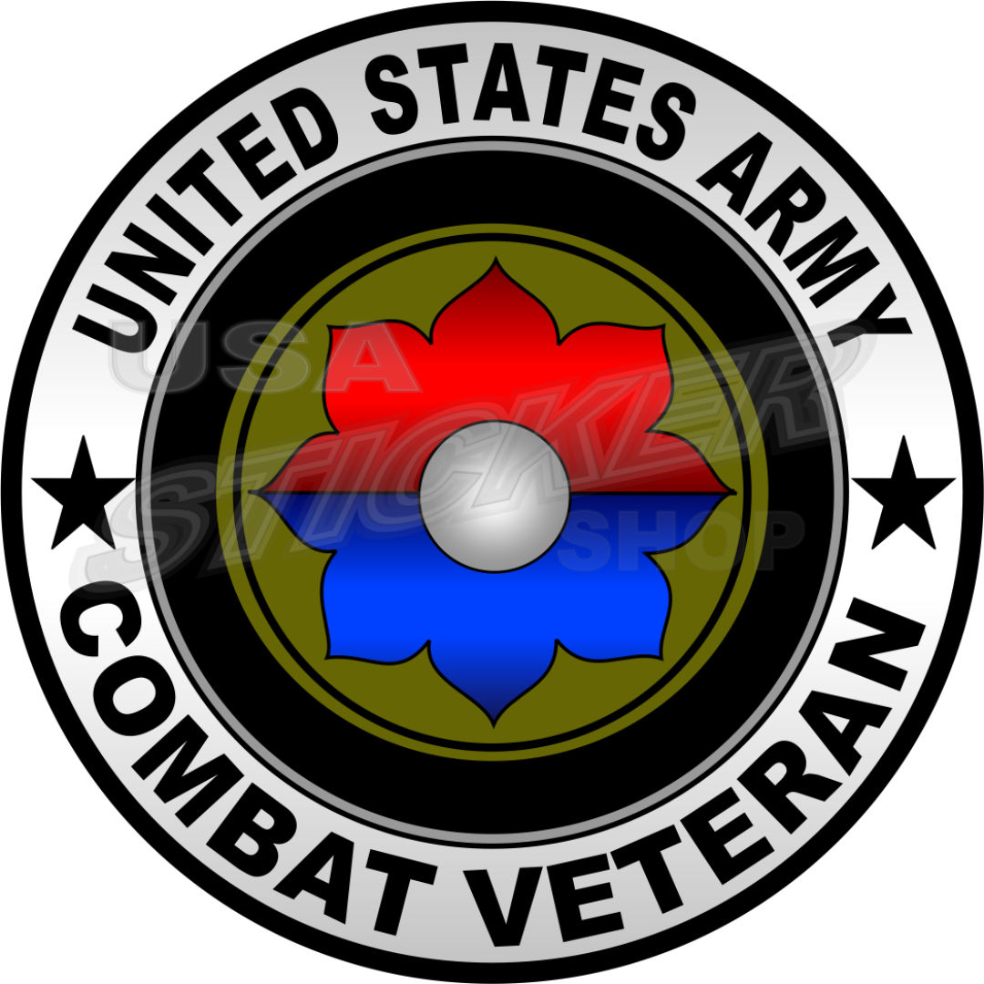 U.S. Army 9th Infantry Combat Veteran Patch Sticker – Round - USA ...