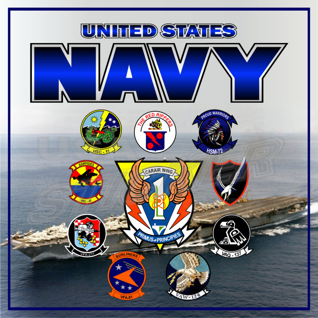 U.S. Navy Carrier Wing 1 Sticker - Item #N-161 - USA Military Stickers ...