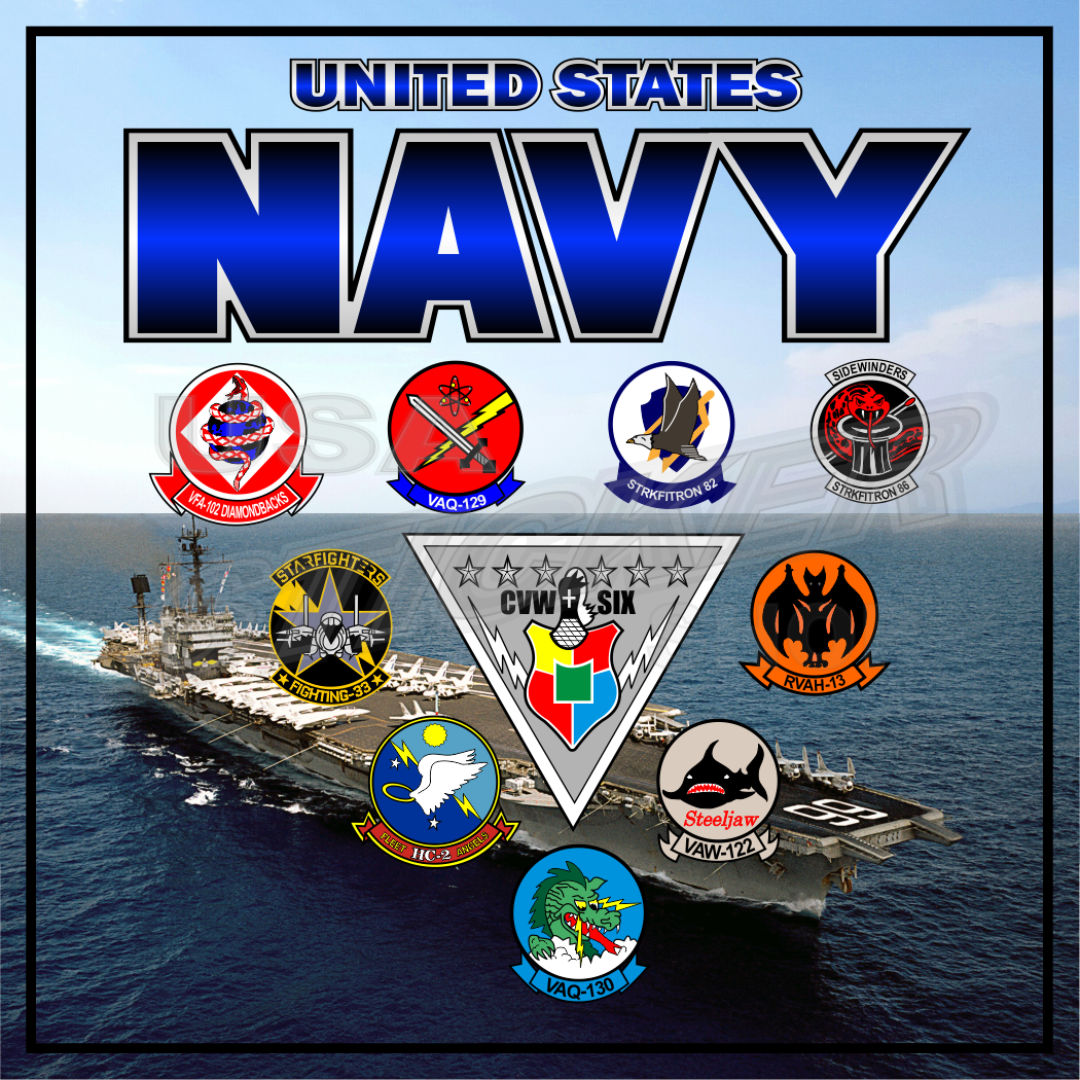 U.S. Navy Carrier Wing 6 Sticker - Item #N-164 - USA Military Stickers ...