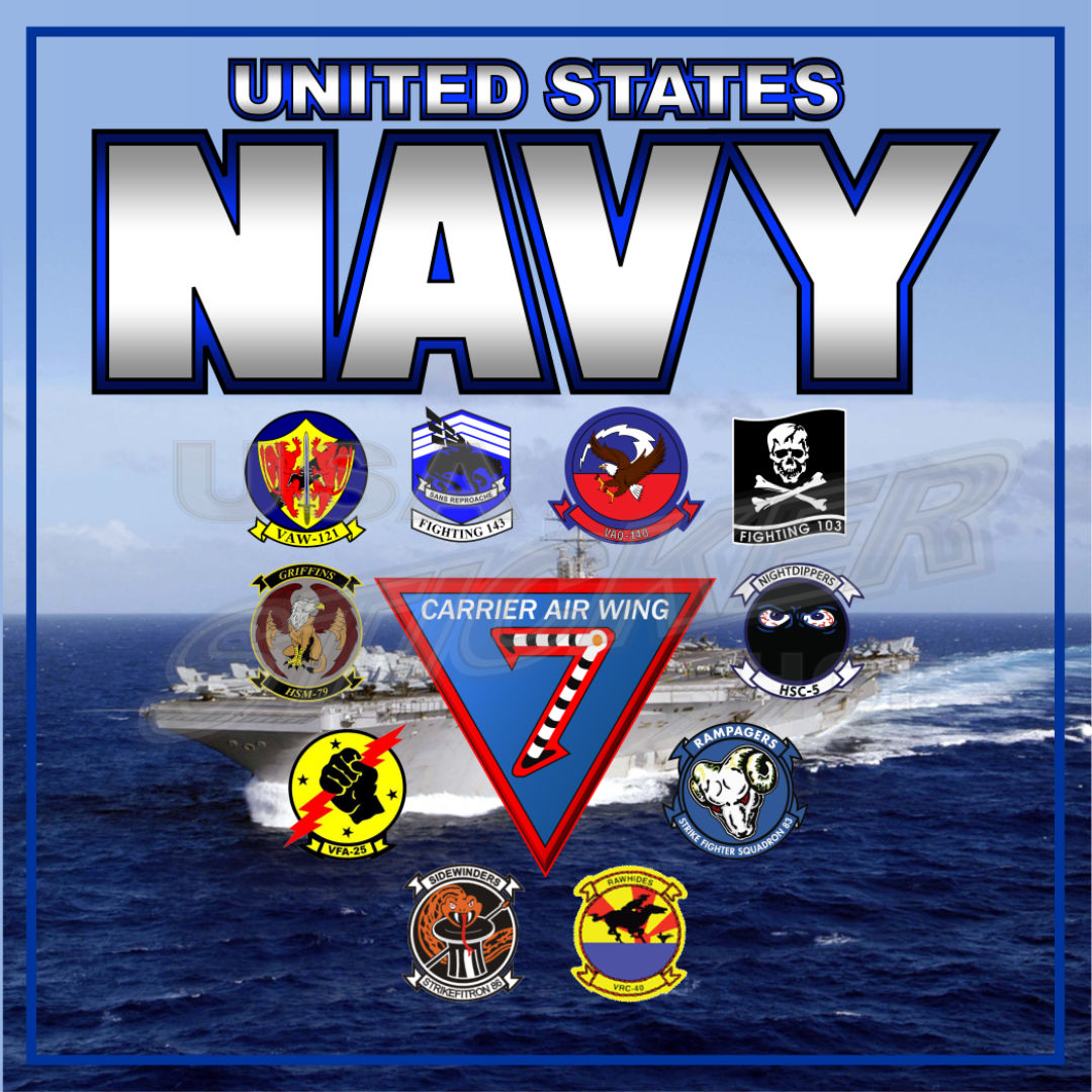 U.S. Navy Carrier Wing 7 Sticker - Item #N-162 - USA Military Stickers ...