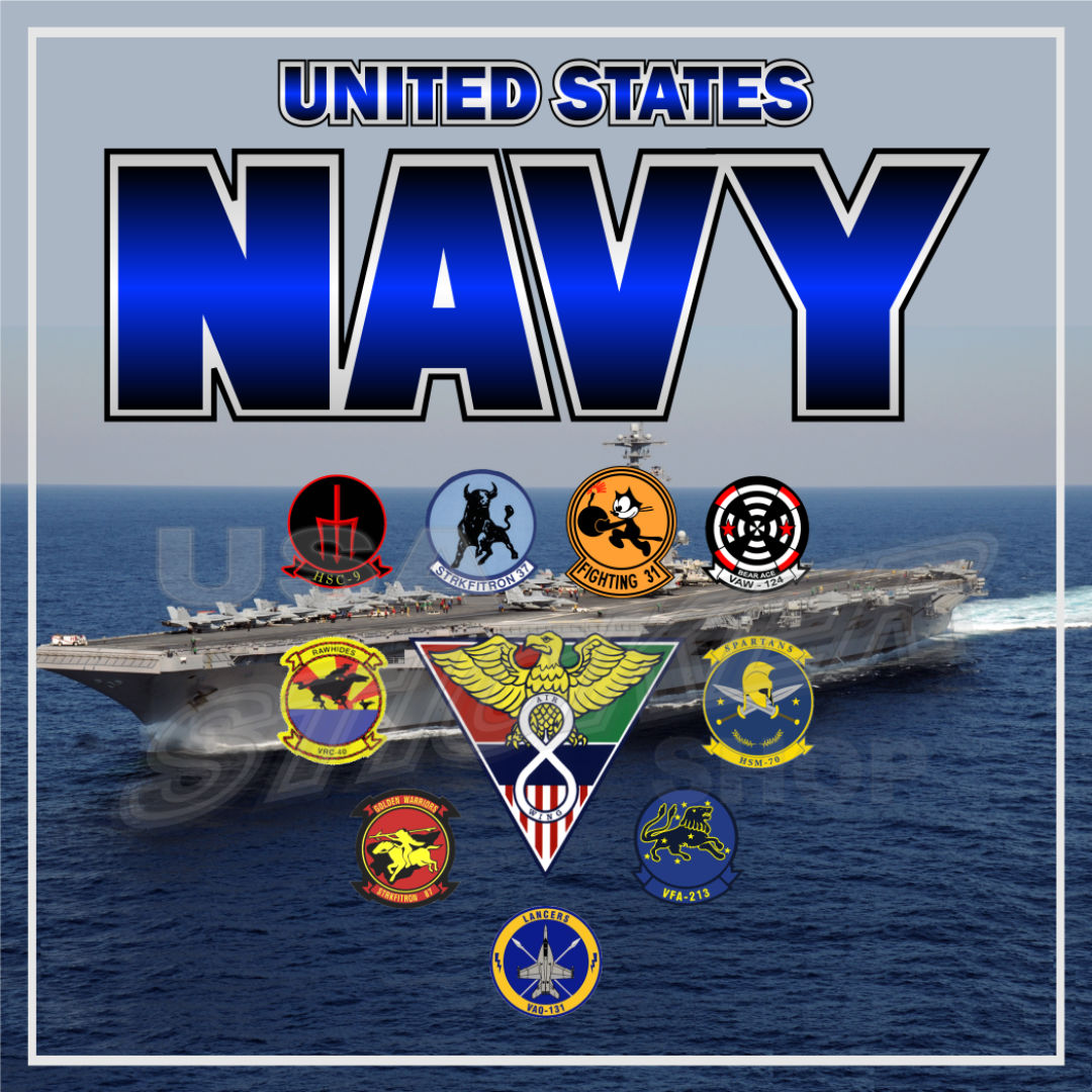 U.S. Navy Carrier Wing 8 Sticker - Item #N-163 - USA Military Stickers ...