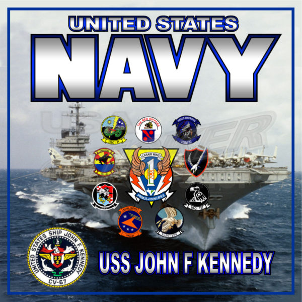 U.S. Navy CV-67 USS John F. Kennedy with full patches Sticker - Item #N ...