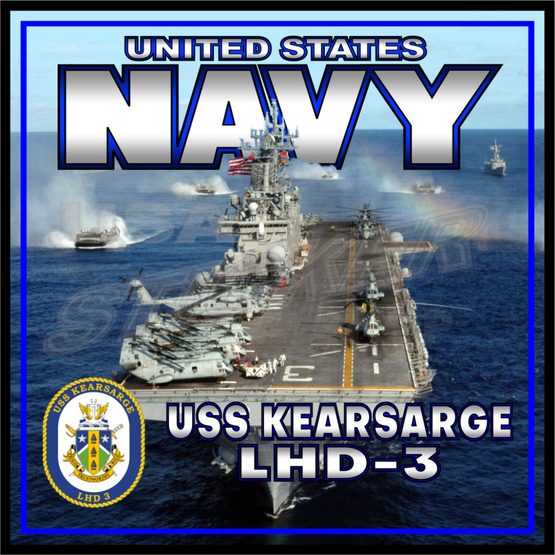 U.S. Navy LHD-3 USS Kearsarge with patch Sticker - Item #N-127 - USA ...