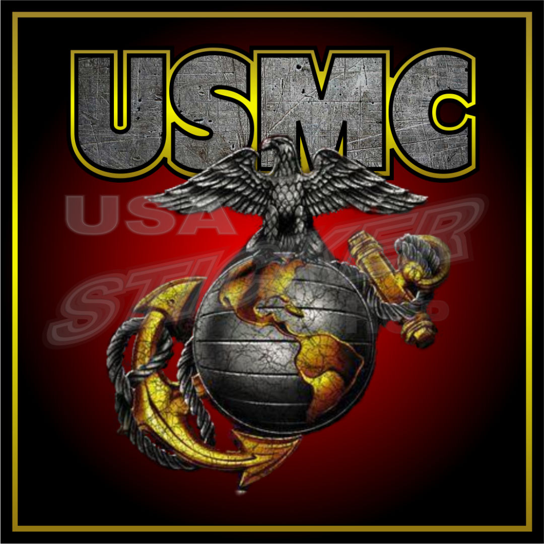 U.S. Marine Corps Insignia Sticker – Red - Item #M-059 - USA Military ...