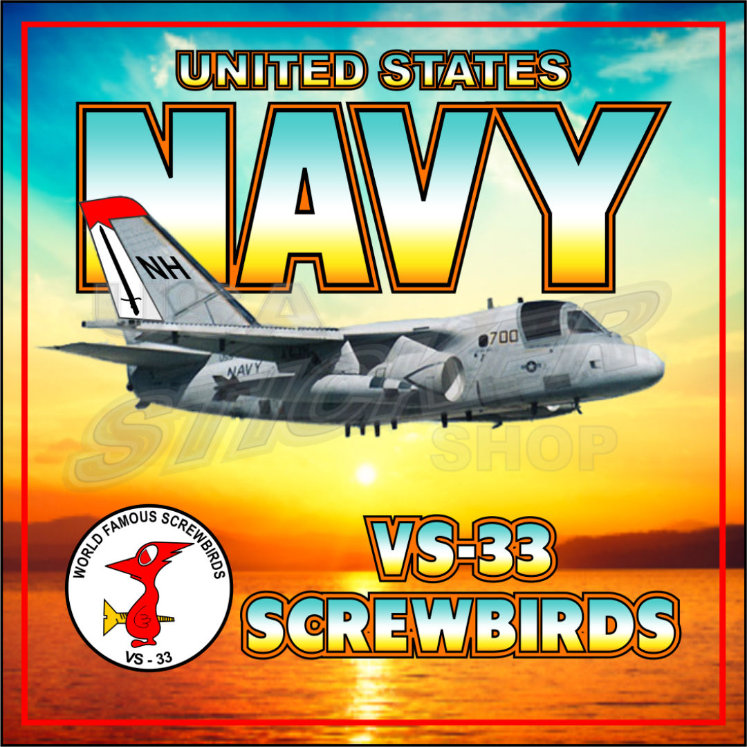 U S Navy Vs 33 Screwbirds Sticker Item N 035 Usa Military Stickers And Custom Design Decals