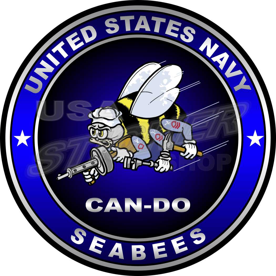 U.S. Navy Seabees Can-Do Sticker - Round - Item #N-238 - USA Military ...