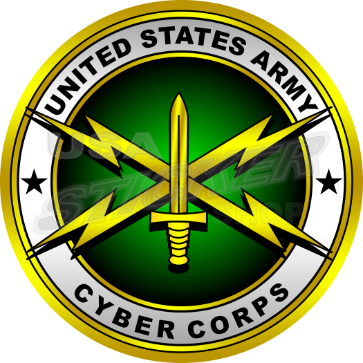 U.S. Army Cyber Corps – Round - Item #AR-392 - USA Military Stickers ...